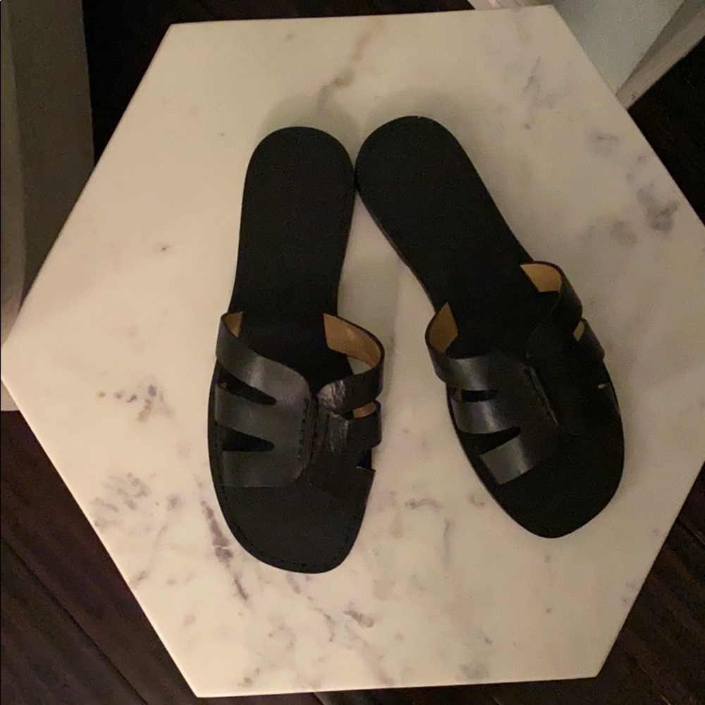 Banana Republic Black Leather Sandals